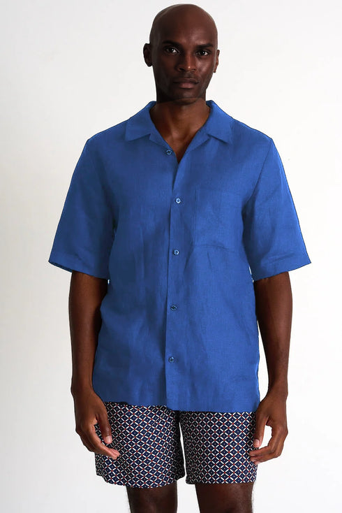 Shan Short-Sleeve Linen Shirt